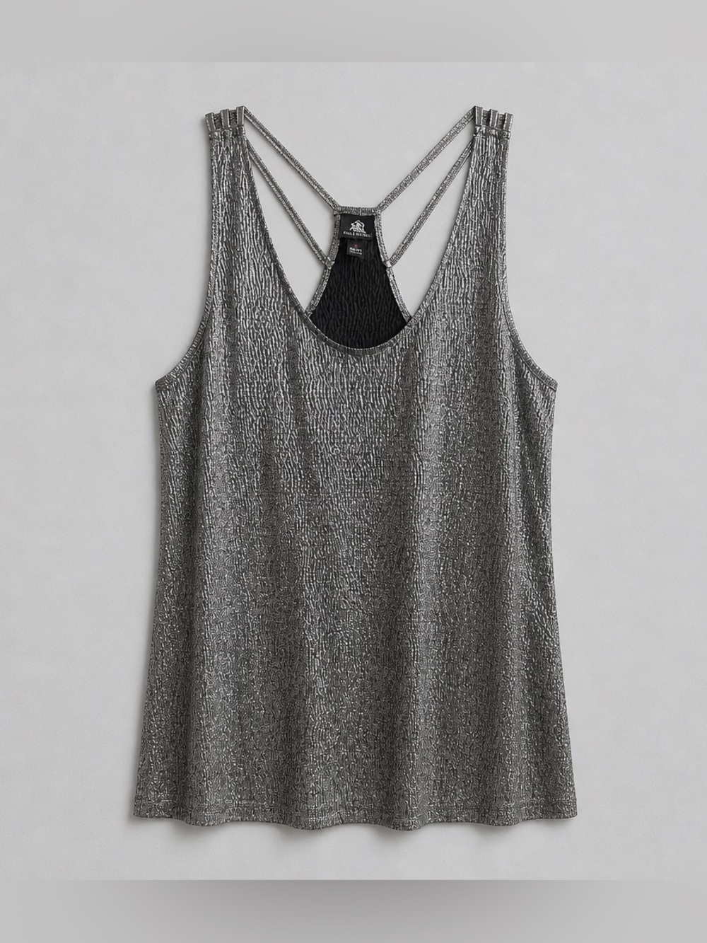 Rock & Republic Metallic Silver Strappy Tank